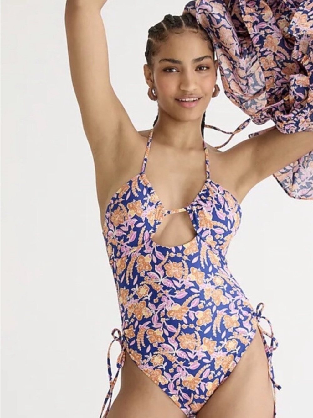J. Crew NWT Plus Size 24 Floral Halter One Piece Swimsuit